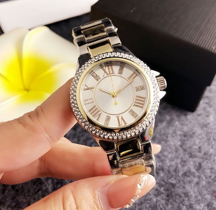 W4012 - Korean Contena Diamond Strap Watch