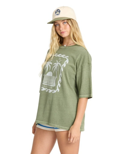 Women's Billabong Wave Stamp T-Shirt - ARG-ARMY