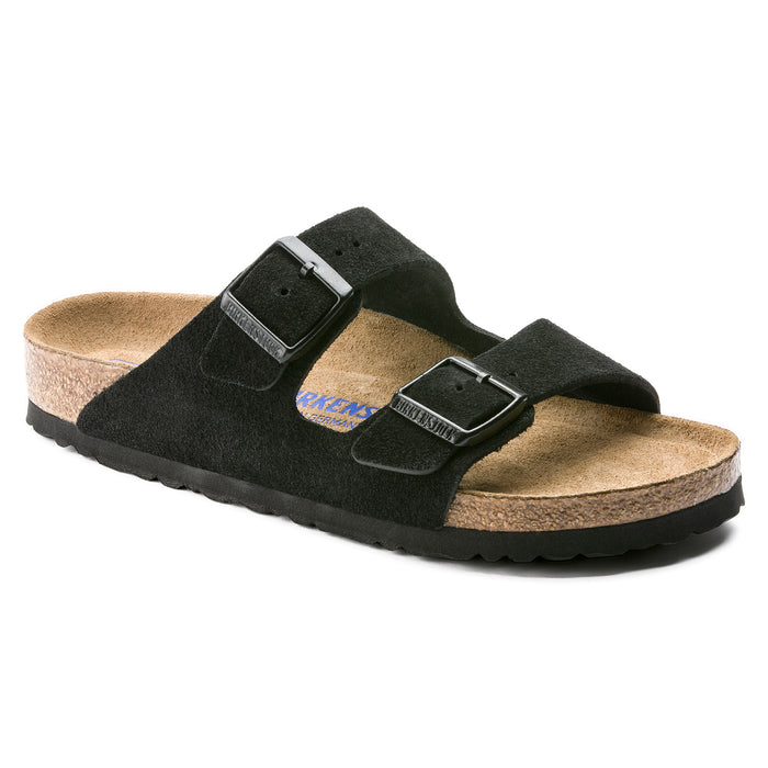 Women's Birkensotck Arizona Softfootbed Suede Sandals - BLACK