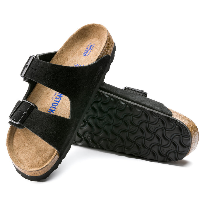 Women's Birkensotck Arizona Softfootbed Suede Sandals - BLACK