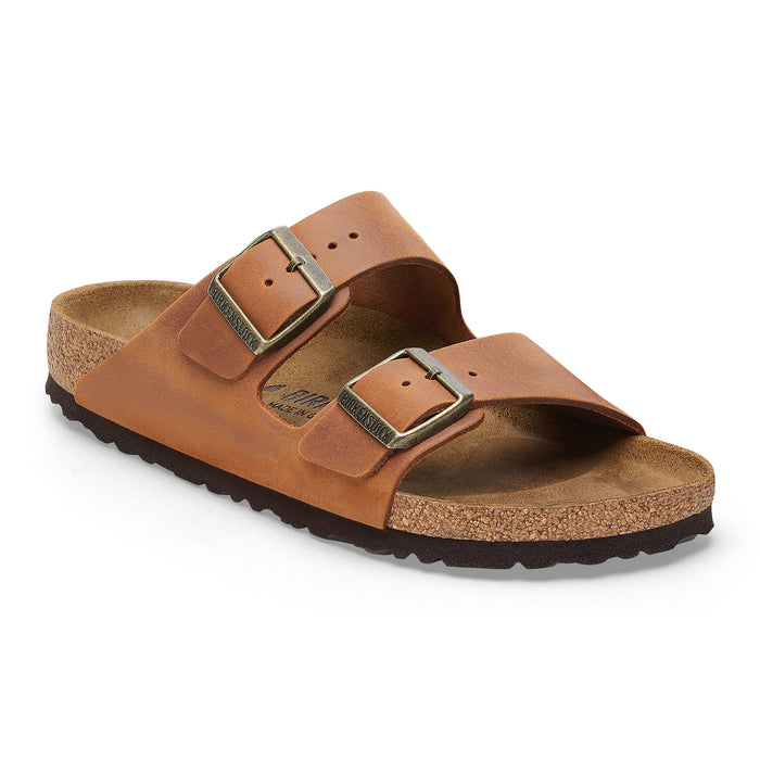 Women's Birkenstock Arizona Oiled Leather Sandals - COGNAC