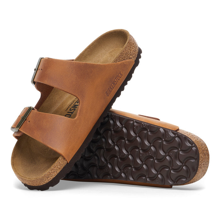 Women's Birkenstock Arizona Oiled Leather Sandals - COGNAC