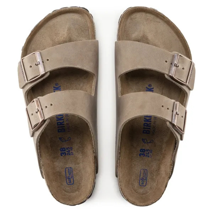Women's Birkenstock Arizona Soft Footbed Oiled Leather Sandals - TOBACCO