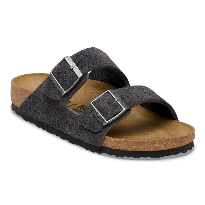 Women's Birkenstock Arizona Suede Charcoal Sandals - CHARCOAL