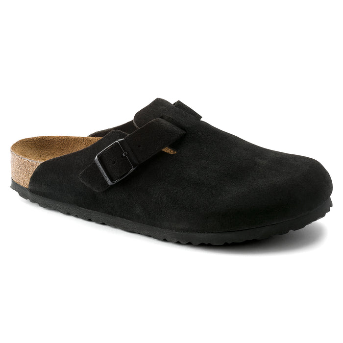 Women's Birkenstock Boston Softfootbed Suede - BLACK