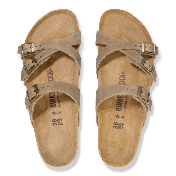 Women's Birkenstock Franca Oiled Leather Sandals - TOBACCO