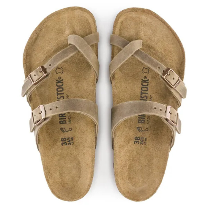 Women's Birkenstock Mayari Oiled Leather Sandals - TOBACCO