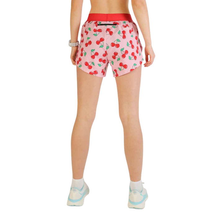 Women's ChicknLegs 4" Cherries Split Shorts - CHERRIES