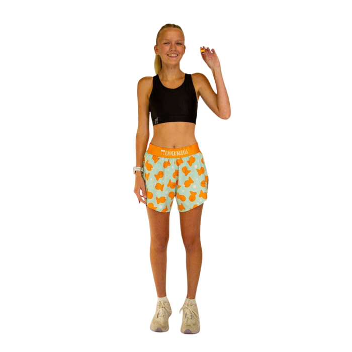 Women's ChicknLegs 4" Goldfish Split Shorts - GOLDFISH