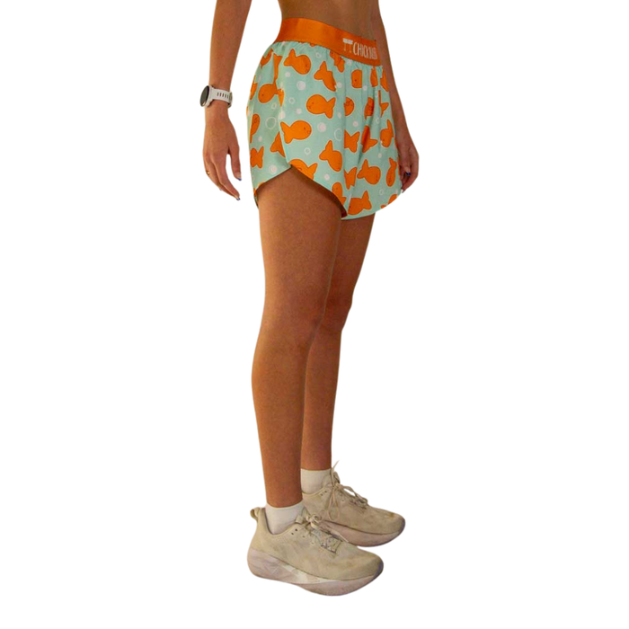 Women's ChicknLegs 4" Goldfish Split Shorts - GOLDFISH