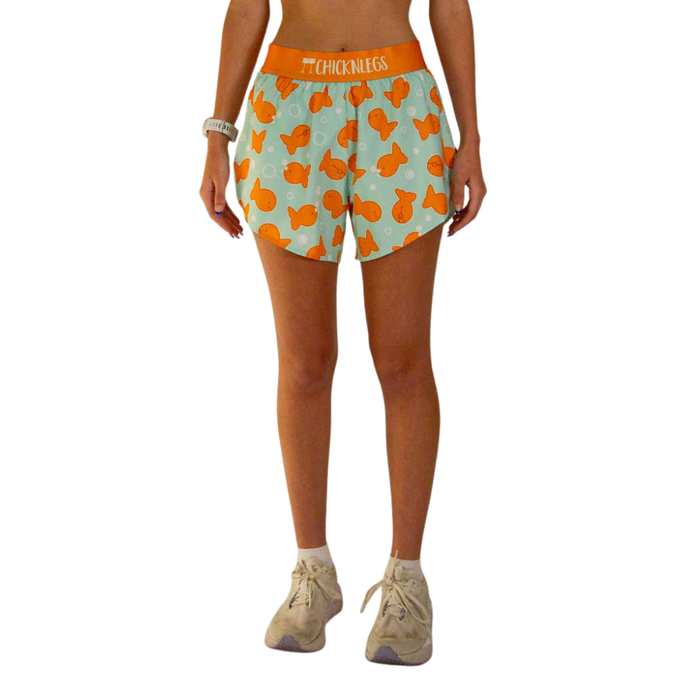 Women's ChicknLegs 4" Goldfish Split Shorts - GOLDFISH