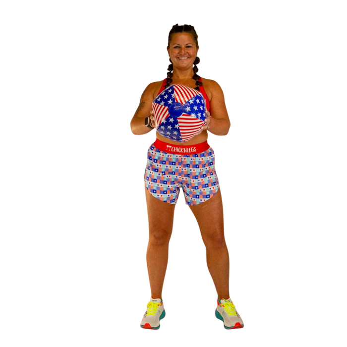 Women's ChicknLegs 4" USA Picnic Split Short - USAPICNI