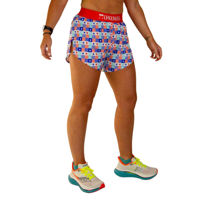 Women's ChicknLegs 4" USA Picnic Split Short - USAPICNI