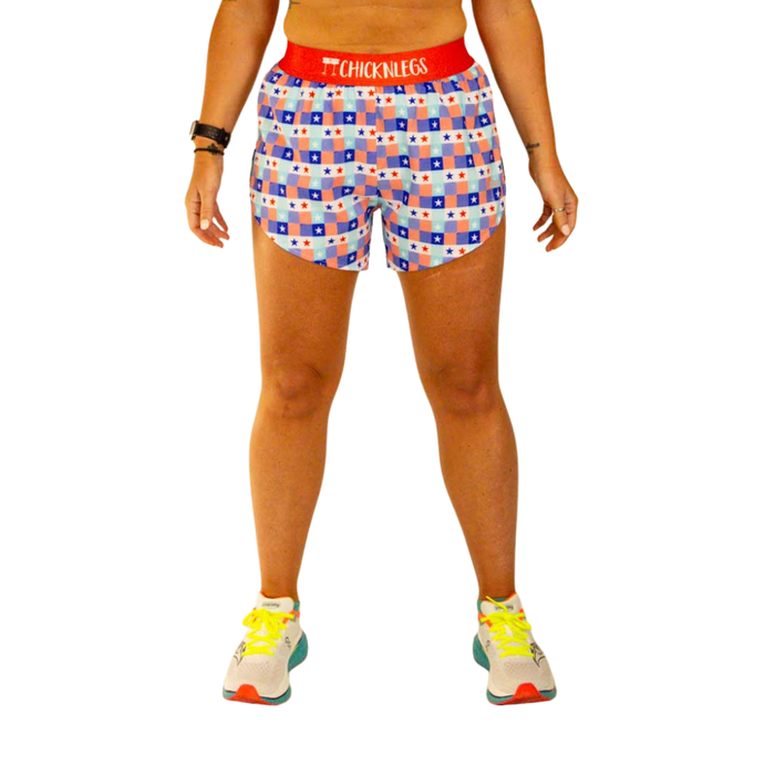 Women's ChicknLegs 4" USA Picnic Split Short - USAPICNI