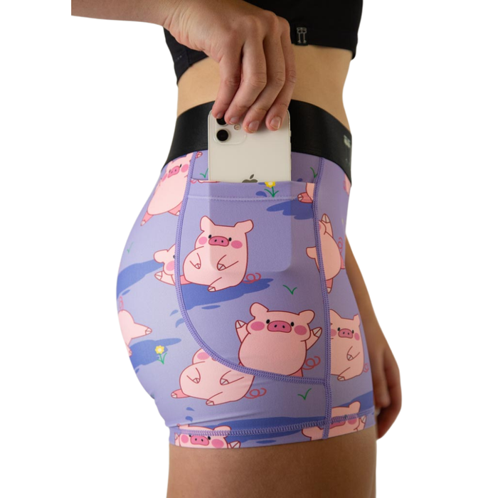 Women's ChicknLegs Piggies 3" Pocket Compression Short - PIGGIES