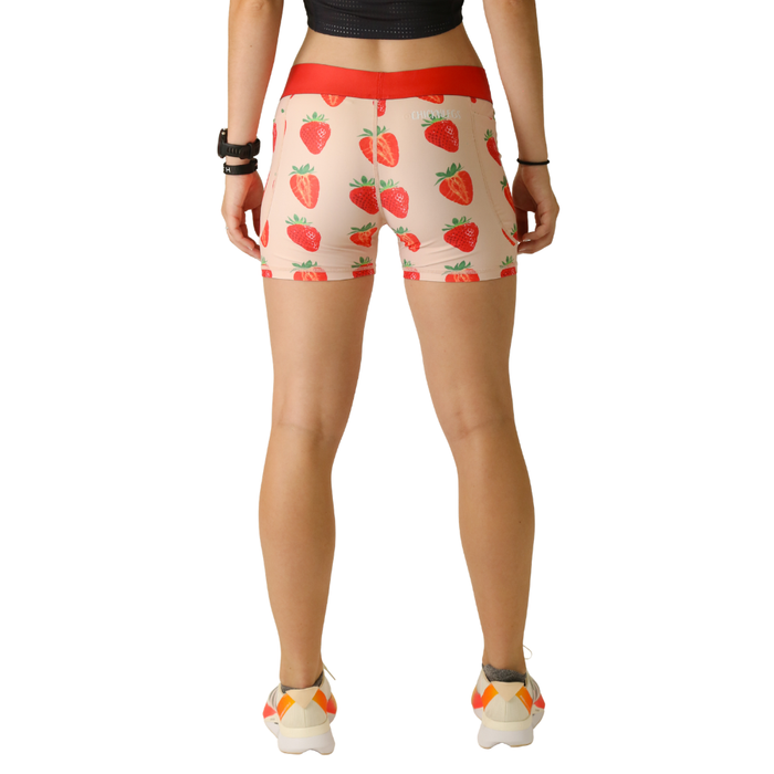 Women's ChicknLegs Strawberry Season 3" Pocket Compression Short - STRAWBER