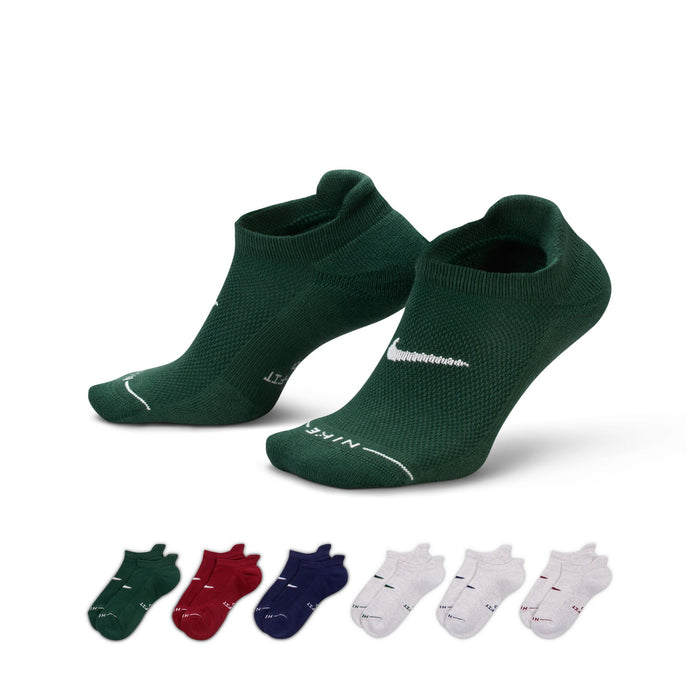 Women's Nike Elevated Everyday No-Show 6-Pack Socks - 907 GRN
