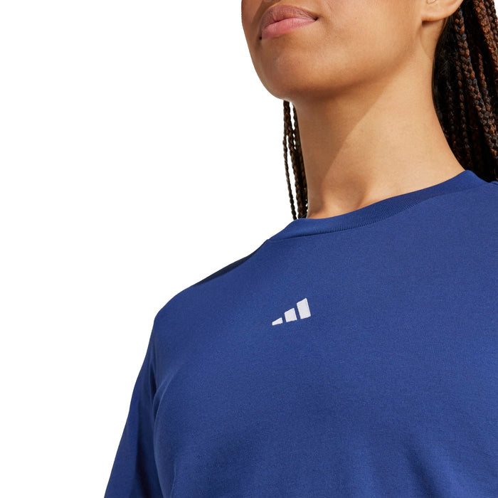 Women's Adidas Essentials Small Logo Cotton T-Shirt - DKBLUE