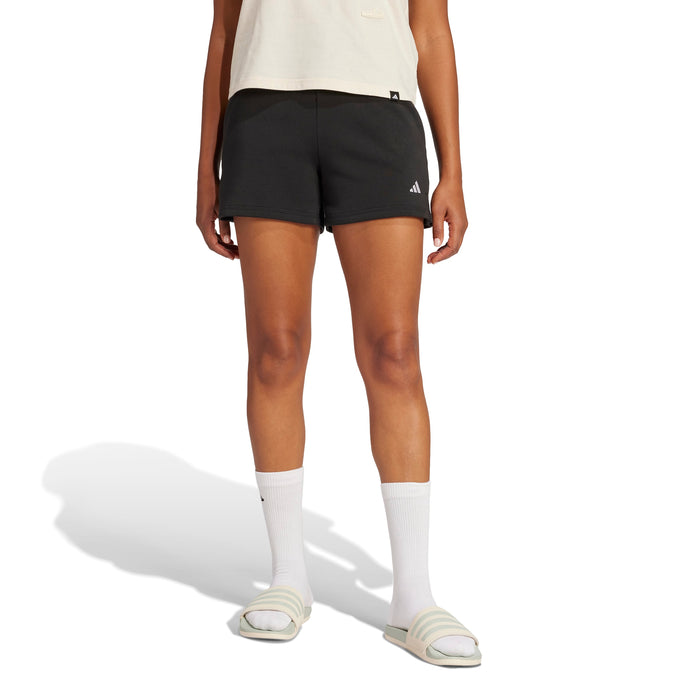 Women's Adidas Essentials Small Logo Feel Cozy Shorts - BLACK