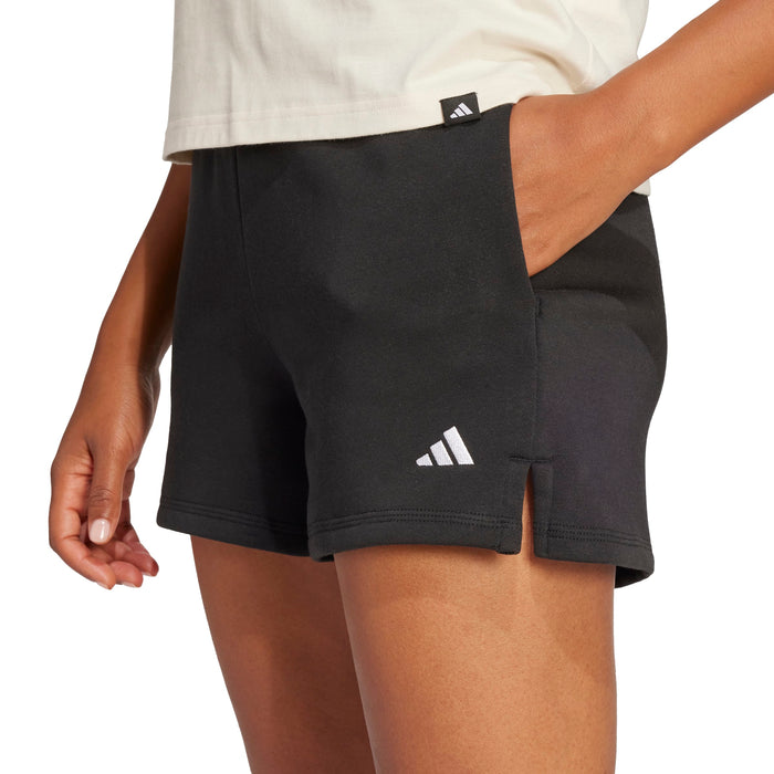 Women's Adidas Essentials Small Logo Feel Cozy Shorts - BLACK