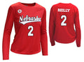 Women's Nebraska Huskers Bergen Reilly Longsleeve Volleyball Jersey - # 2 RED