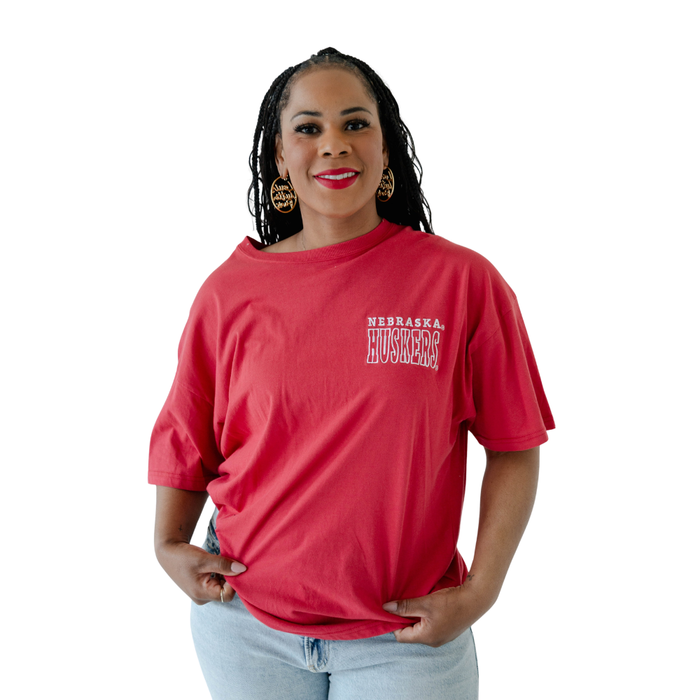 Women's Nebraska Huskers Billboard Oversized T-Shirt - RED