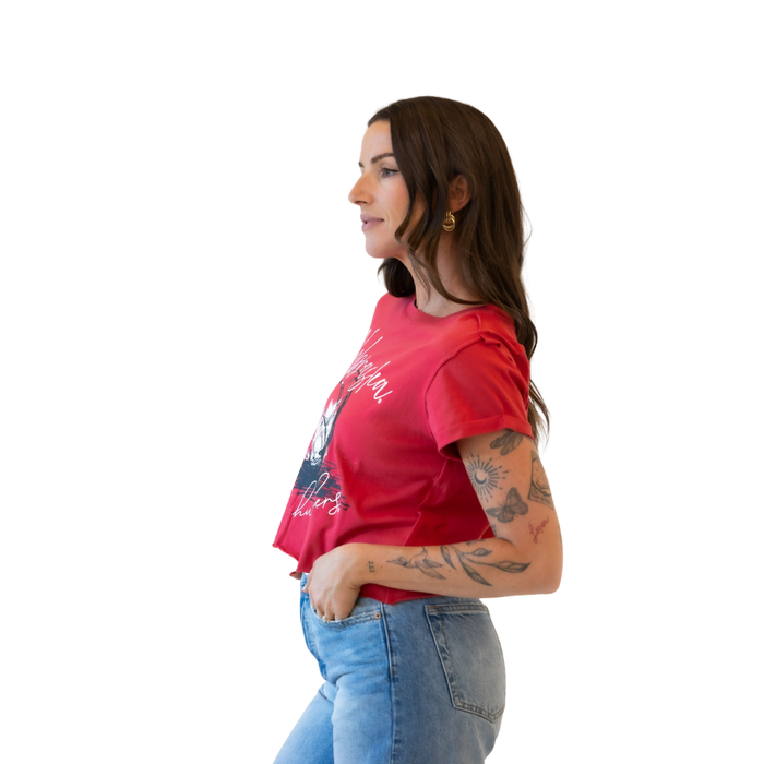 Women's Nebraska Huskers First Quarter Volleyball Cuffed T-Shirt - RED