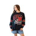 Women's Nebraska Huskers Langford Oversized Sweatshirt - BLACK