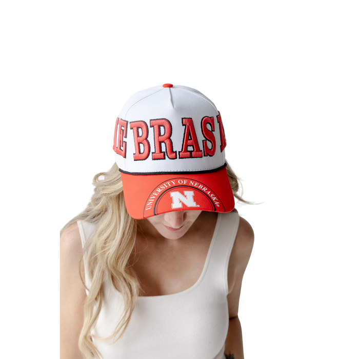 Women's Nebraska Huskers Phipps Away Hat - WHITE/RED