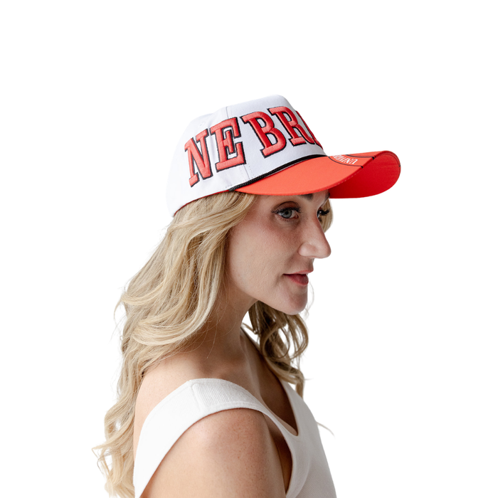 Women's Nebraska Huskers Phipps Away Hat - WHITE/RED