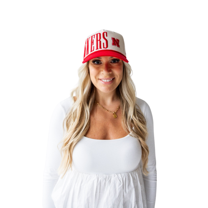 Women's Nebraska Huskers Saturday Stretch 5-Panel Hat - RED/IVOR
