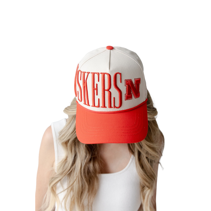 Women's Nebraska Huskers Saturday Stretch 5-Panel Hat - RED/IVOR
