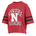 Women's Nebraska Huskers Wayne Taylor Oversized Jersey Shirt - RED