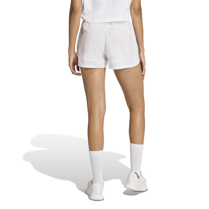 Women's Adidas Pacer Workout Woven High Rise Shorts - WHITE