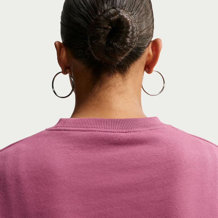 Women's Nike Studio Fleece Medium Weight Oversized Cropped Sweatshirt - 654 - PINK SMOKE
