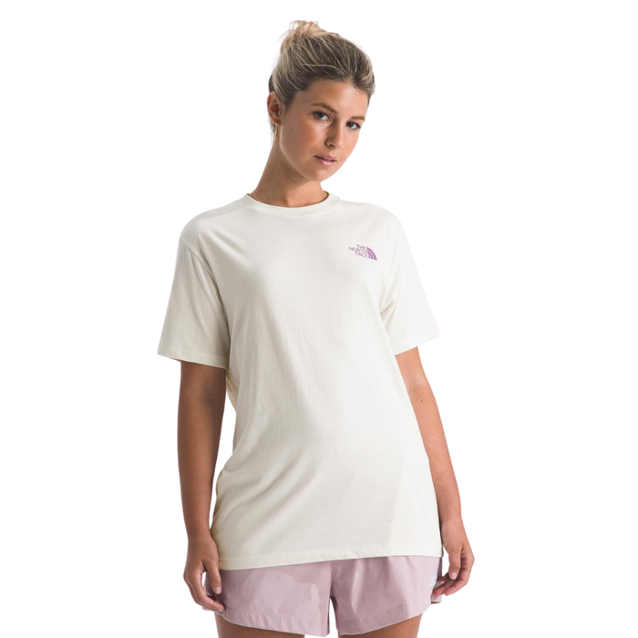 Women's The North Face Exploring Stamps T-Shirt - QLI - WHITE DUNE